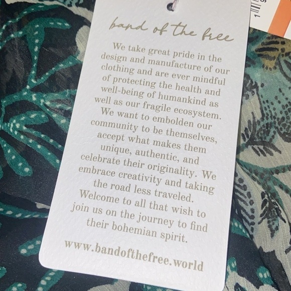 NWT Band of the Free Bonnie Emerald Black Floral Boho Gypsy Bodysuit Size Small - Picture 8 of 12